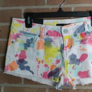 Formula | Colorful Paint Splattered White Shorts